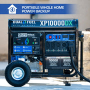 Image of DuroMax XP10000DX 10,000 Watt Dual Fuel Portable Generator w/ CO Alert Generator DuroMax 