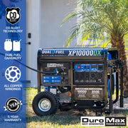 Image of DuroMax XP10000DX 10,000 Watt Dual Fuel Portable Generator w/ CO Alert Generator DuroMax 