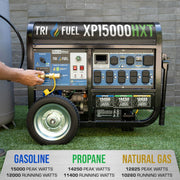 Image of DuroMax XP15000HXT 15,000 Watt Tri Fuel Portable HXT Generator w/ CO Alert Generator DuroMax 