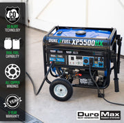 Image of DuroMax XP5500HX 5,500 Watt Dual Fuel Portable HX Generator w/ CO Alert Generator DuroMax 