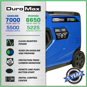 DuroMax XP7000iH 7,000 Watt Portable Dual Fuel Inverter Generator w/ CO Alert Generator DuroMax 