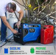 Image of DuroMax XP7000iH 7,000 Watt Portable Dual Fuel Inverter Generator w/ CO Alert Generator DuroMax 