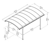 Image of Palram - Canopia | Vitoria 5000 10' x 16' Carport Gray/Gray Carport Palram - Canopia 