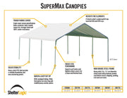 Image of ShelterLogic SuperMax Canopy 18 x 30 ft. White Canopy ShelterLogic 