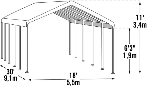 ShelterLogic SuperMax Canopy 18 x 30 ft. White Canopy ShelterLogic 