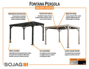 Image of Sojag Fontana Aluminum Frame 10 x 12 ft Pergola with Shade Pergola SOJAG 