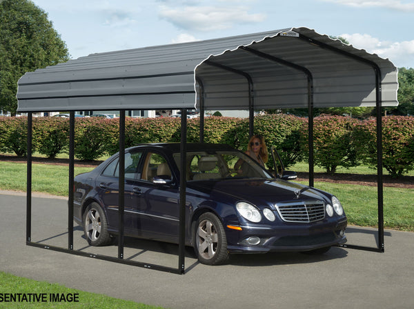 Arrow Galvanized Steel Carport 10 x 20 x 9 ft. – The Better Backyard