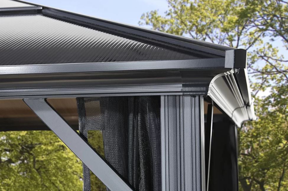 with Gazebo Meridien Brown-Tinted Netti Mosquito Panels and Better The Backyard – Sojag Roof