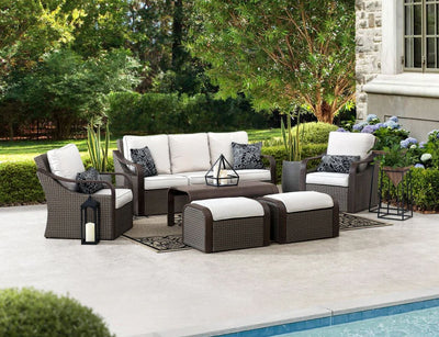 Jakarta charcoal 6 piece garden sofa dining discount set