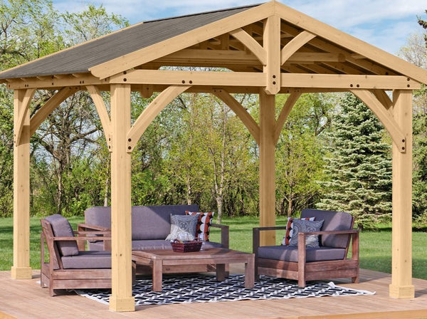 Yardistry 11 x 13 Carolina Pavilion 100% Cedar with Aluminum Roof – The ...